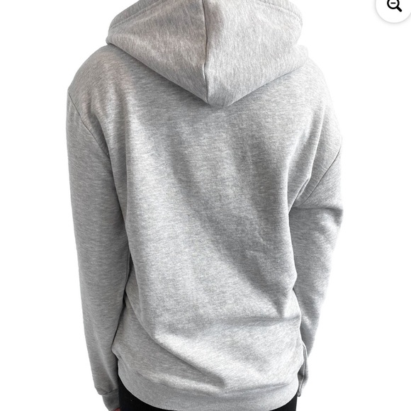 Disney Minnie Mouse Floral Embroidery Fleece Sweatshirt Hoodie Gray/Multicolor - Picture 10 of 10